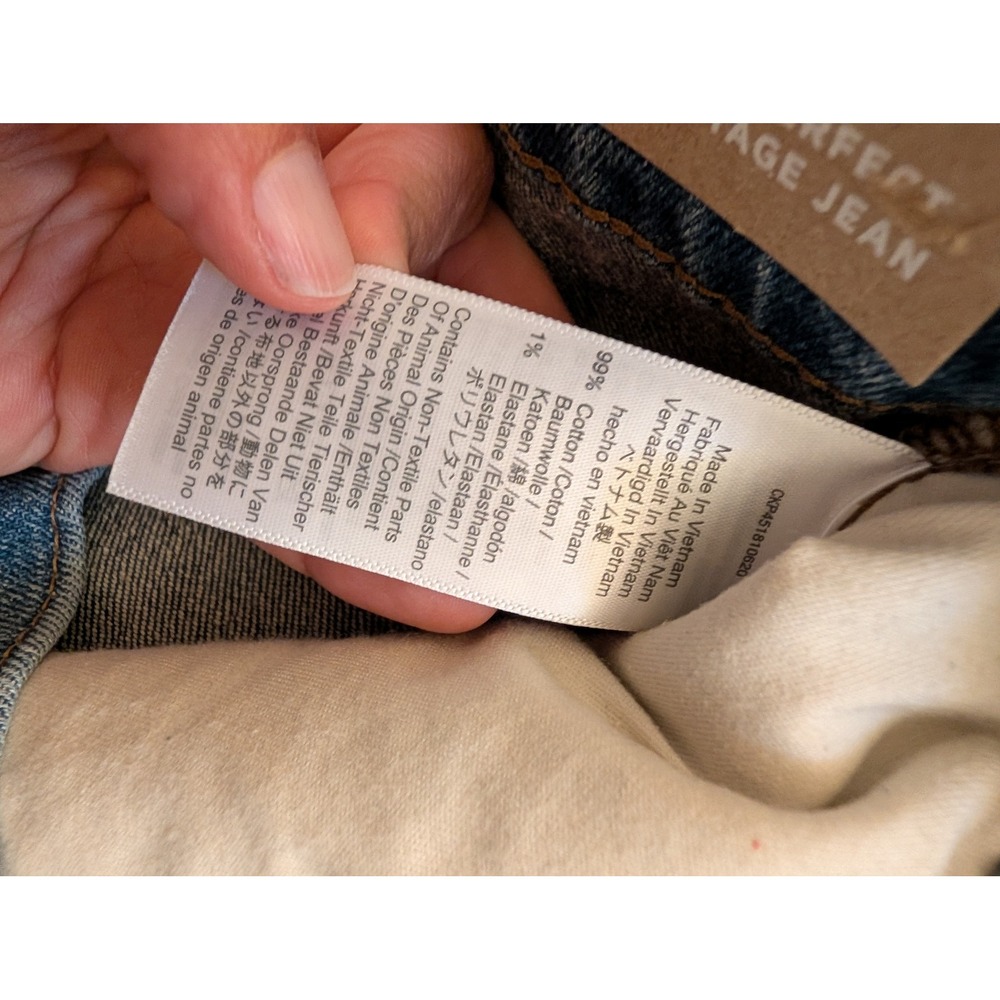 Madewell The Perfect Vintage Jean High Rise Tapered Raw Hem AF691 Blue 27 NEW - Picture 5 of 11